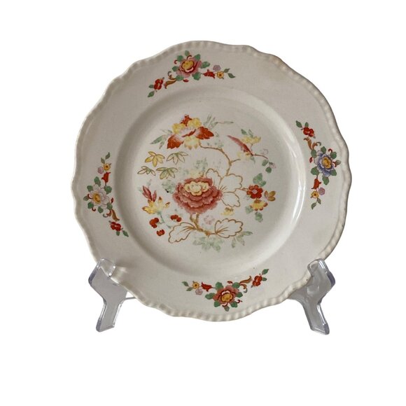 Steubenville Salad Plate Orange Yellow Floral IVORY Replacement Vintage USA - Picture 1 of 12